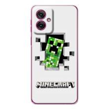 Чохол Майнкрафт на Motorola Moto G55 (AlphaPrint) Minecraft (кріпер Майнкрафт)