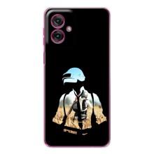 Силиконовый чехол с картинкой "Герой Pubg" на Motorola Moto G55 (Пубг мен)