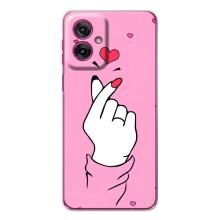 Чехол с принтом для Motorola Moto G55 (AlphaPrint - Знак сердечка)