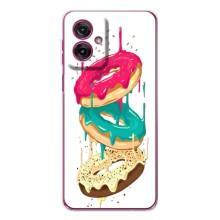 Чехол с изображением  вкусной еды для Motorola Moto G55 – Сочные пончики