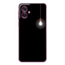 Чехол с картинками на черном фоне для Motorola Moto G55 – Лампочка