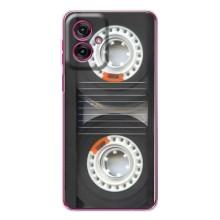 Чехол с Прикольным принтом на Motorola Moto G55 (Кассета магнитофона)