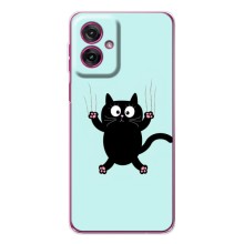 Чохол з принтом для Motorola Moto G55 (AlphaPrint) Модні коти (Падаючий кіт)