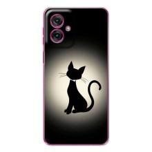 Чохол з принтом для Motorola Moto G55 (AlphaPrint) Модні коти (Силует котика)