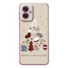 Чехол Санта Клаус для Motorola Moto G55 (Merry Christmas)