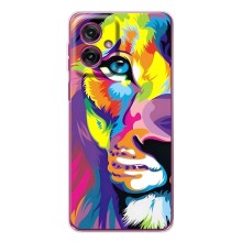 Чохол з картинкою ЛЕВ для Motorola Moto G55 (VPrint) (Яскравий Лев)
