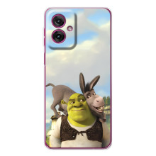 Чехол с мультфильмом Шрек на Motorola Moto G55 – Шрек и осел