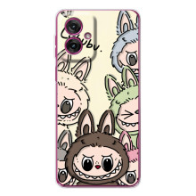 Чехол с Лабубу на Motorola Moto G55 (Коллаж Лабубу)