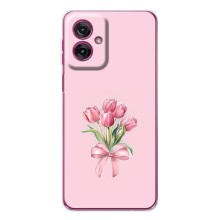 Чохол з розовим принтом для Motorola Moto G55 (Букет квітів)