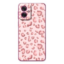 Чохол з розовим принтом для Motorola Moto G55 (Рожевий леопард)