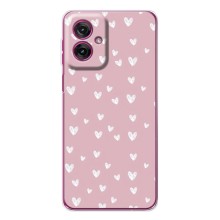 Чохол з розовим принтом для Motorola Moto G55 (Сердечки на рожевому)