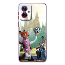 Чехол Зоотрополіс на Motorola Moto G55 – Ник Джуди и змея