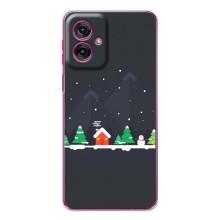 Силиконовый бампер на рождество для Motorola Moto G55 (Город зимний)