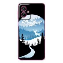 Силиконовый бампер на рождество для Motorola Moto G55 (Рождественский Олень)