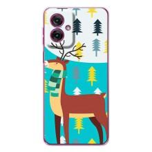 Силіконовий бампер з картинкою звірів для Motorola Moto G55 (Олень із шарфом)