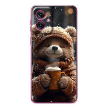 Друкований чохол 'Звірята з кавою' для Motorola Moto G55 – Мішка з кавою