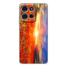 Чехол с картинкой (Стильные) для Мото Джи56 - (AlphaPrint) (Поле тюльпанов)