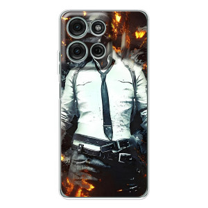 Силиконовый чехол с картинкой "Герой Pubg" на Motorola MOTO G56 – Man Пубг