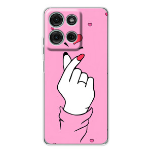 Чехол с принтом для Motorola MOTO G56 (AlphaPrint - Знак сердечка)