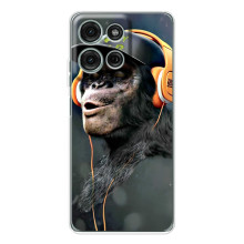 Чехол с Обезьянами Motorola MOTO G56 - (AlphaPrint) (В наушниках)