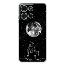 Чохол з малюнком кіт на Motorola MOTO G56 (Дівчина з котом)