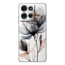 Чехол с цветочным принтом на Мото Джи56 (Цветы на белом)