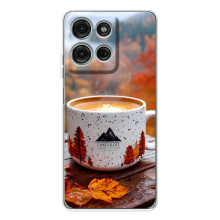 Чехол с уникальным дизайном «Осень с кофе» для Motorola MOTO G56 – Кофе на природе
