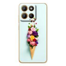 Чехлы с тематикой "ЦВЕТЫ" на Motorola MOTO G56 (Цветок-мороженное)
