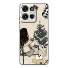 Різдвяні, Святкові Чохли для Мото Джі56 (Дівчина з ялинкою)