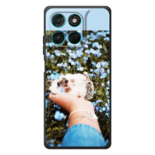 Чехлы с изображением разных животных для Motorola Moto G57 Power (Ежик на руках)