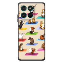 Чохол з Прикольним Принтом на Motorola Moto G57 Power (Йога свинок)