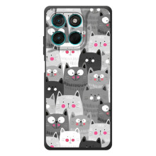 Чехол с милыми котиками на Моторола Мо́то G57 Павер (Коллаж с котами)