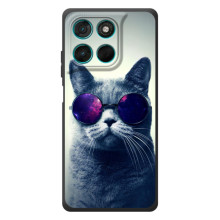 Чехол с милыми котиками на Моторола Мо́то G57 Павер (Стильный кот)
