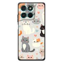 Чехол с рисунком кот на Motorola Moto G57 Power (Коллаж котов)