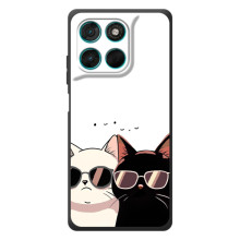 Чехол с рисунком кот на Motorola Moto G57 Power (Коты в очках)