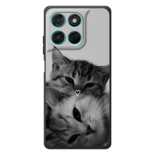 Чехол с рисунком кот на Motorola Moto G57 Power (Пара котов)