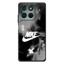 Чехол с логотипом Найк на Motorola Moto G57 Power (Найк дымчатый)