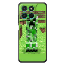 Чехлы для Motorola Moto G57 Power (Персонажи Майн Крафт) (Крипер 2)