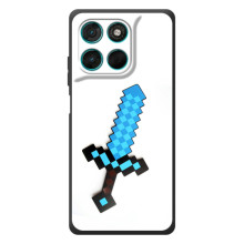 Чехлы для Motorola Moto G57 Power (Персонажи Майн Крафт) (Меч)