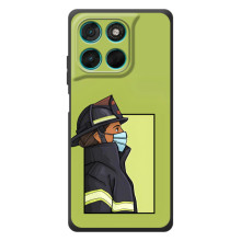 Силиконовый бампер (Работники) на Motorola Moto G57 Power – Пожарник