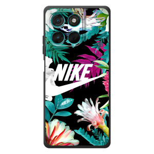 Силиконовый Чехол на Motorola Moto G57 Power с картинкой Nike – Цветочный Nike