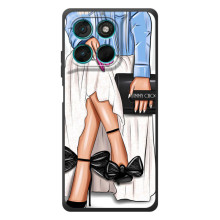 Силиконовый Чехол на Motorola Moto G57 Power с картинкой Стильных Девушек (Мода)