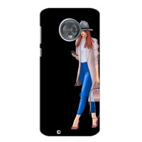 Чехол с картинкой Модные Девчонки Motorola Moto G6 Plus – Девушка со смартфоном