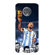 Чехлы для Motorola MOTO G6 (Leo чемпион) (AlphaPrint) (Месси с кубком)