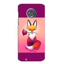 Чехлы с картинкой Лисички для Motorola MOTO G6 (VPrint) (Лисичка с розочкой)