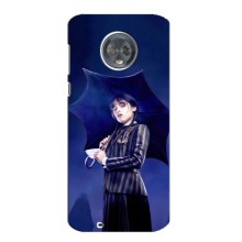 Чехлы Венсдей на Motorola MOTO G6 Уэнсдей (AlphaPrint) (Уэнздей с зонтом)