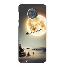 Новорічні, Святкові Чохли для Motorola MOTO G6 - 2024 год (Санта на місяці)