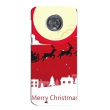 Рождественские Чехлы для Motorola MOTO G6 (VPrint) (Санта с оленями)