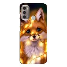 Чехлы с картинкой Лисички для Motorola MOTO G60 (VPrint) (Лисичка в гирляндах)