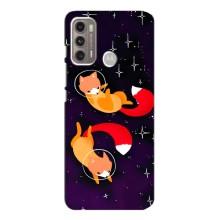 Чехлы с картинкой Лисички для Motorola MOTO G60 (VPrint) (Лисички космонавты)